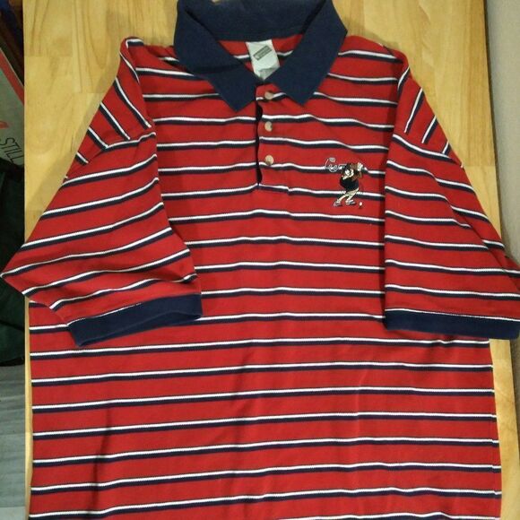 Vintage Warner Bros. Taz Striped Polo Shirt - Picture 2 of 9
